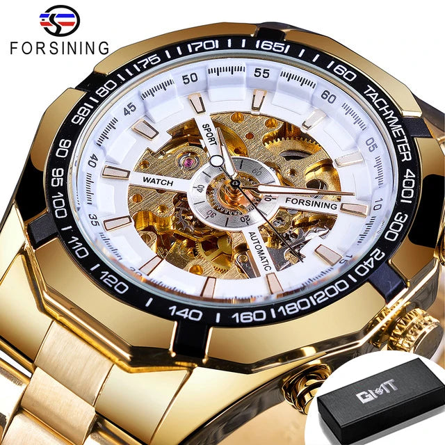 CLASSY SILVER MECHANICAL WATCH
