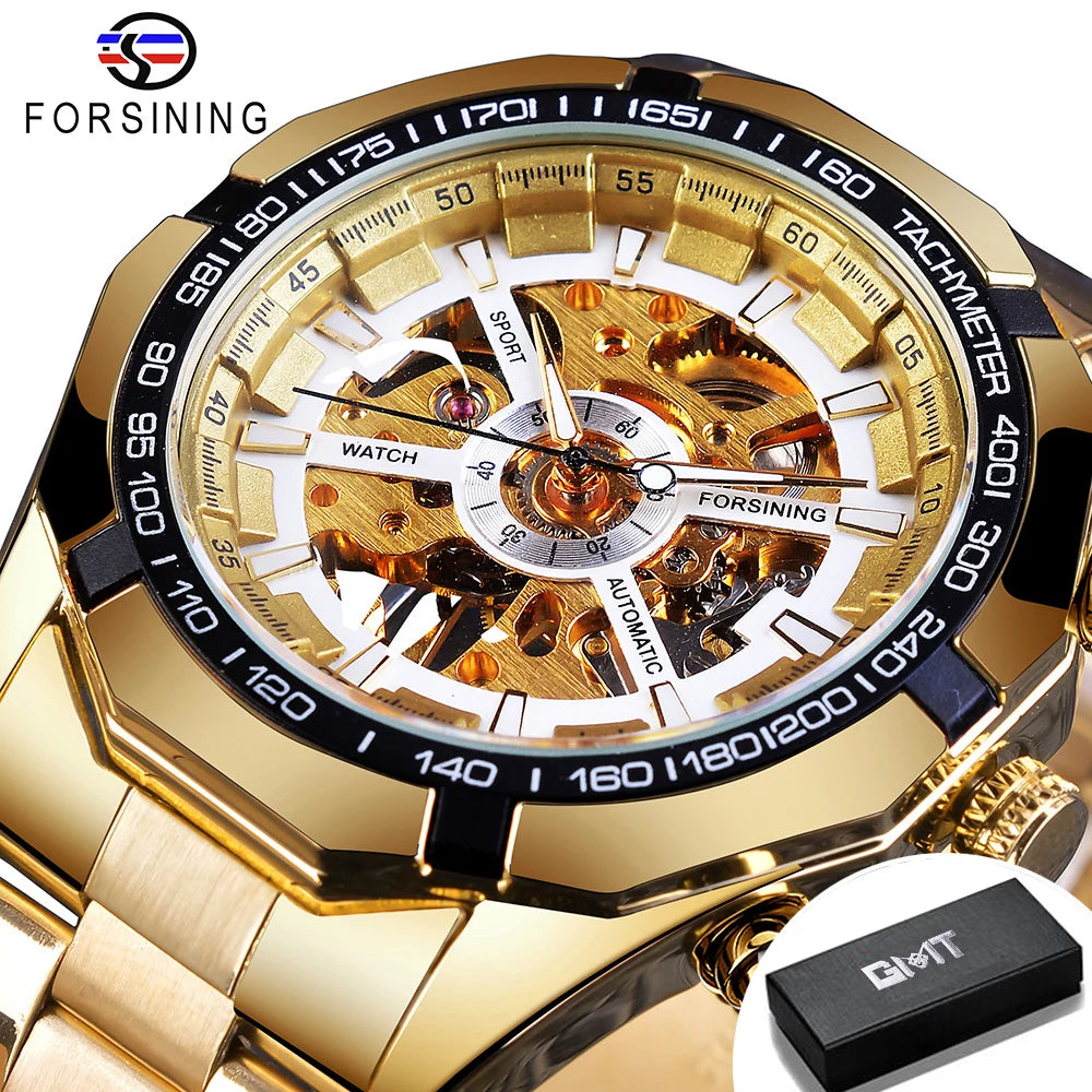 CLASSY SILVER MECHANICAL WATCH