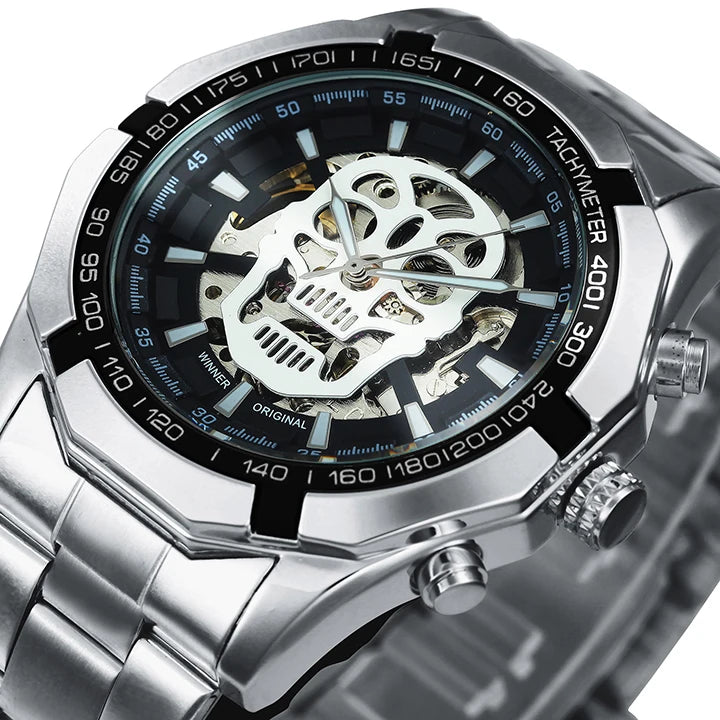 STEAMPUNK SKULL LOGO MECHANICAL WATCH