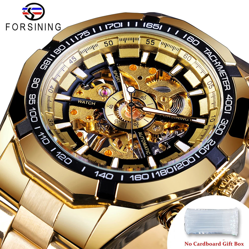 CLASSY SILVER MECHANICAL WATCH
