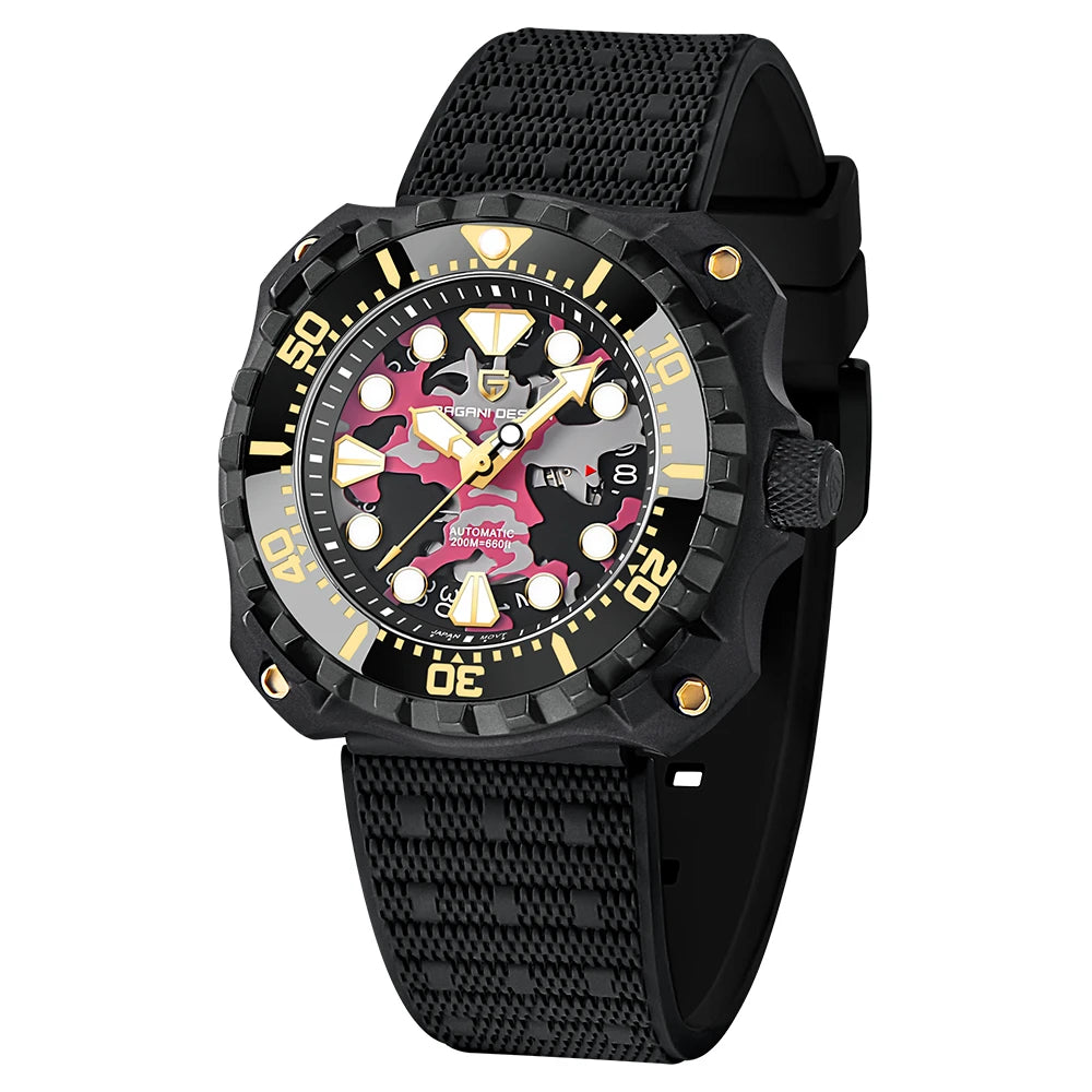 CAMOUFLAGE HOLLOW DIAL MECHANICAL WATCH