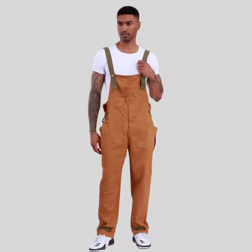 TWO TONED DENIM OVERALLS