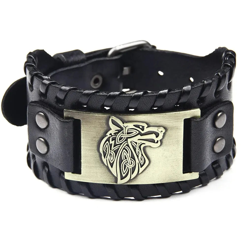 VIKING LEATHER BRAIDED BRACELET