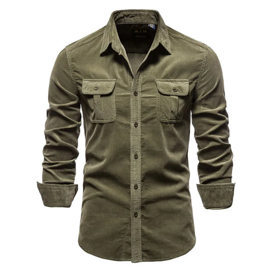 SOLID COLOR CORDUROY SHIRT