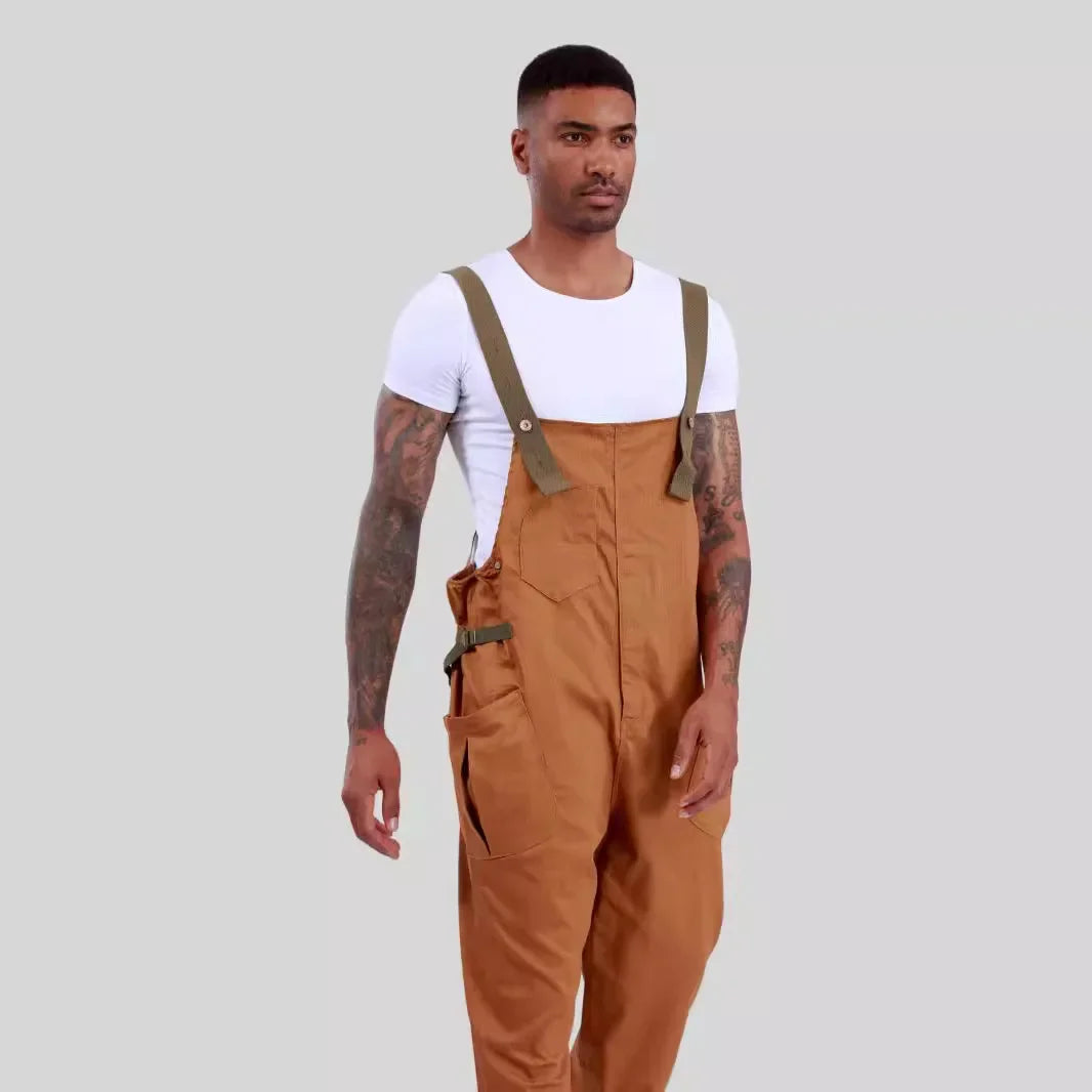 TWO TONED DENIM OVERALLS
