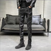 FAUX LEATHER BIKER PANTS WITH ZIPPER