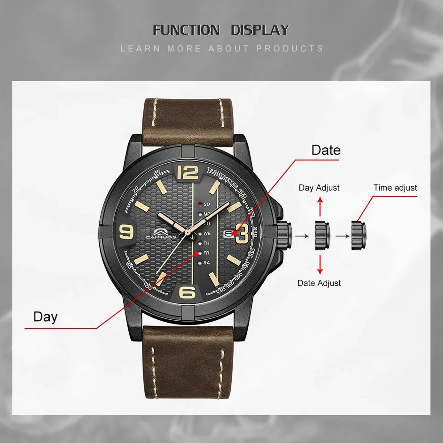 PU LEATHER QUARTZ WATCH