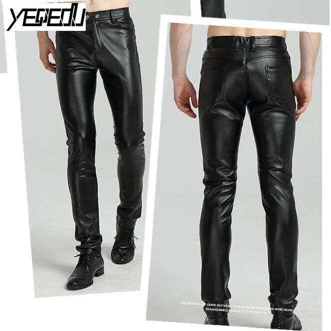 SLIM TIGHT BLACK LEATHER PANTS