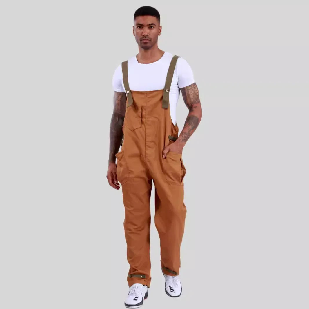 TWO TONED DENIM OVERALLS