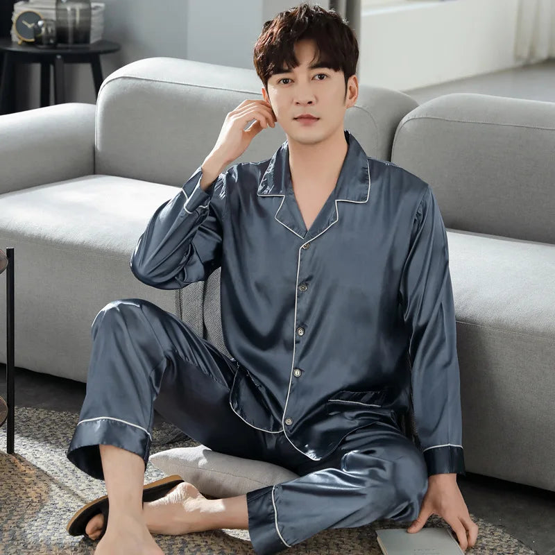 STRIPED SILK PAJAMA SET