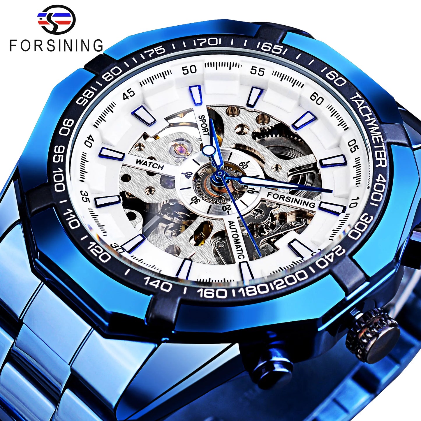 CLASSY SILVER MECHANICAL WATCH
