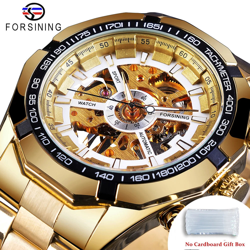 CLASSY SILVER MECHANICAL WATCH