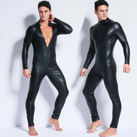 PU LEATHER OVERALL SET