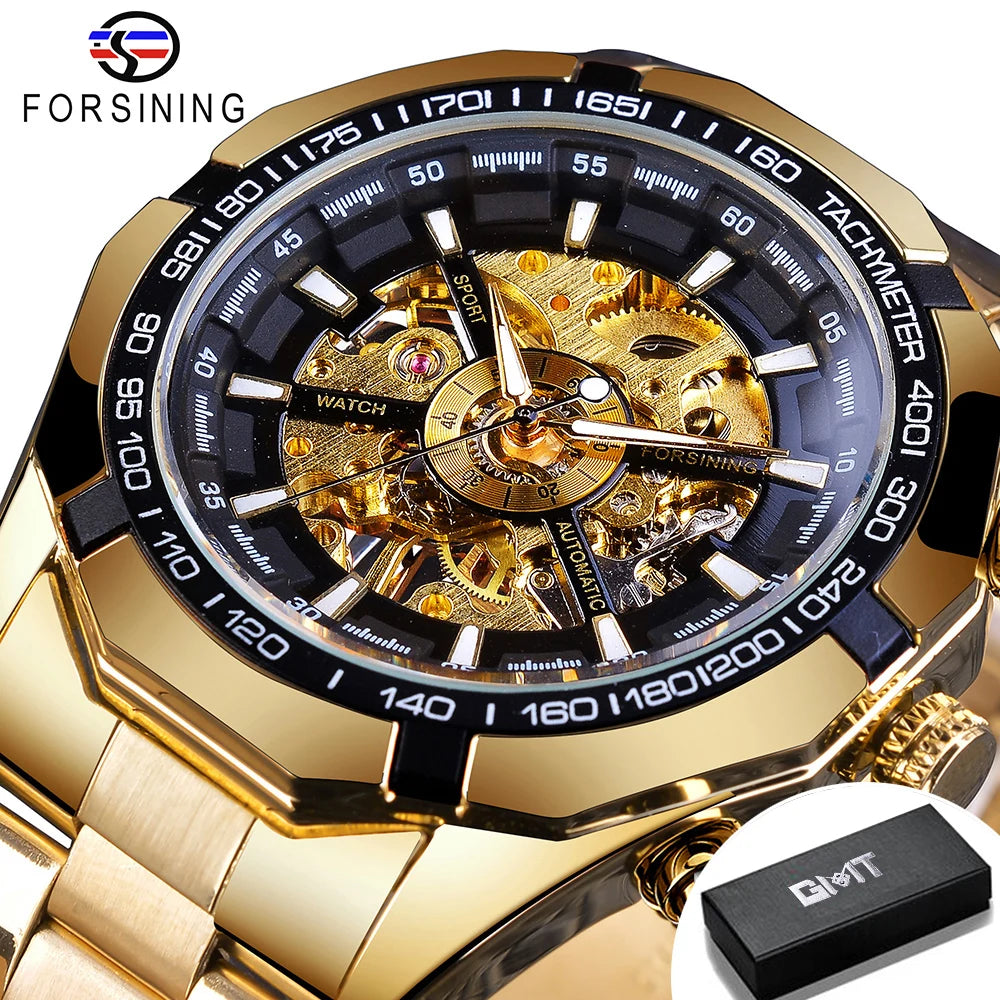 CLASSY SILVER MECHANICAL WATCH
