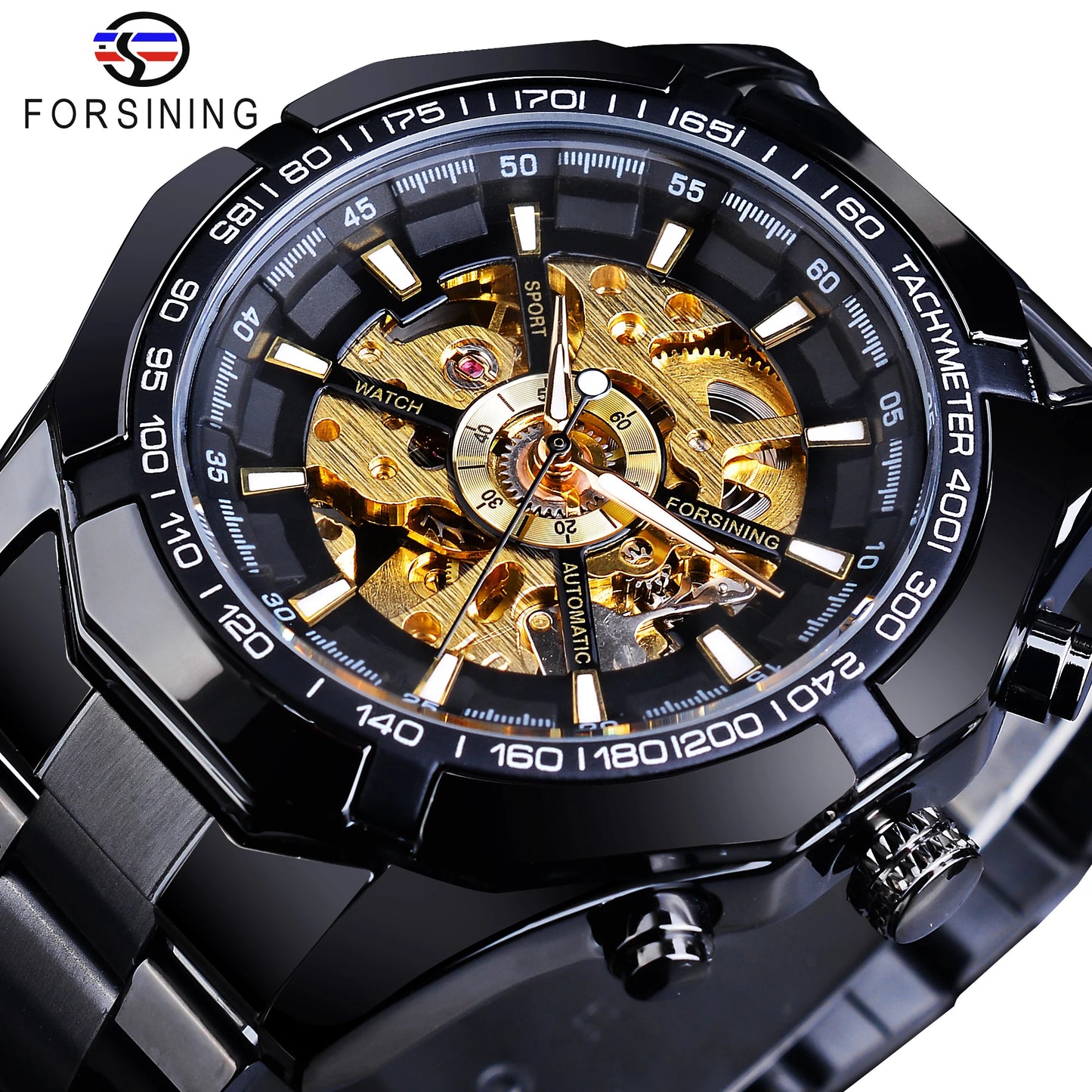 CLASSY SILVER MECHANICAL WATCH