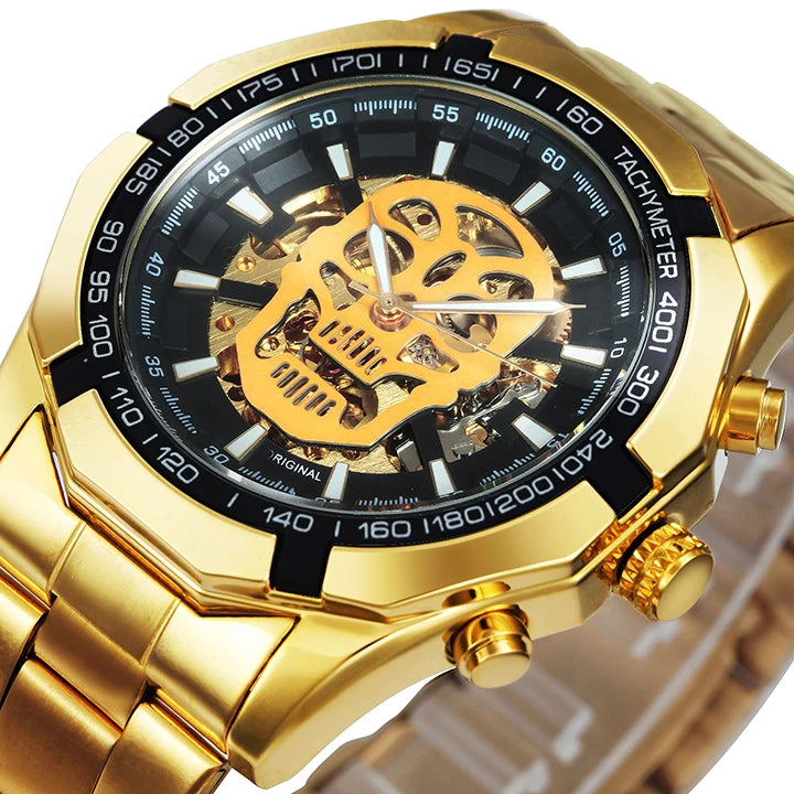 STEAMPUNK SKULL LOGO MECHANICAL WATCH