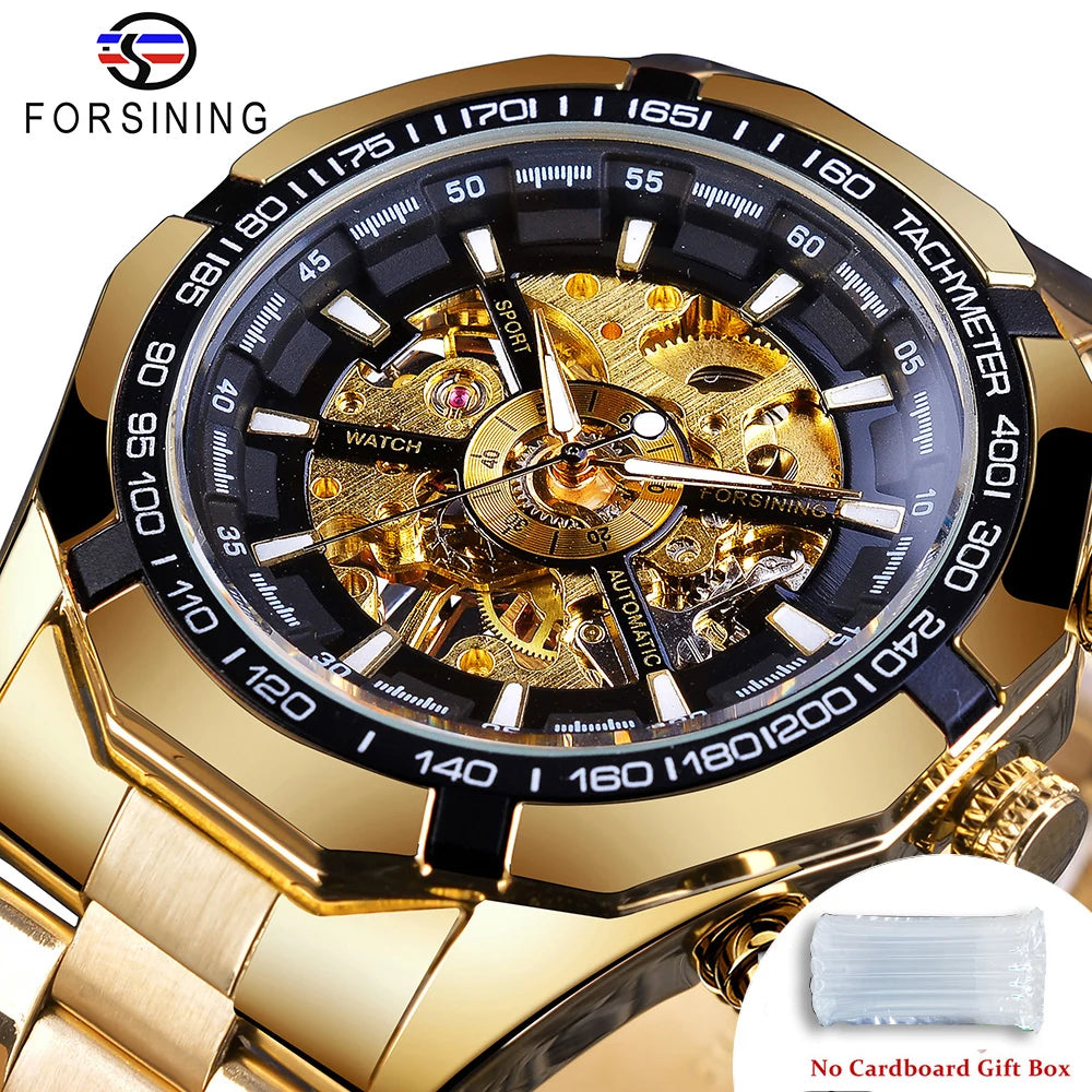 CLASSY SILVER MECHANICAL WATCH