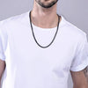 FLAT BLOCK CHAIN STEEL NECKLACE