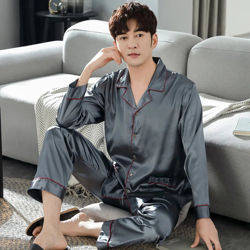 STRIPED SILK PAJAMA SET