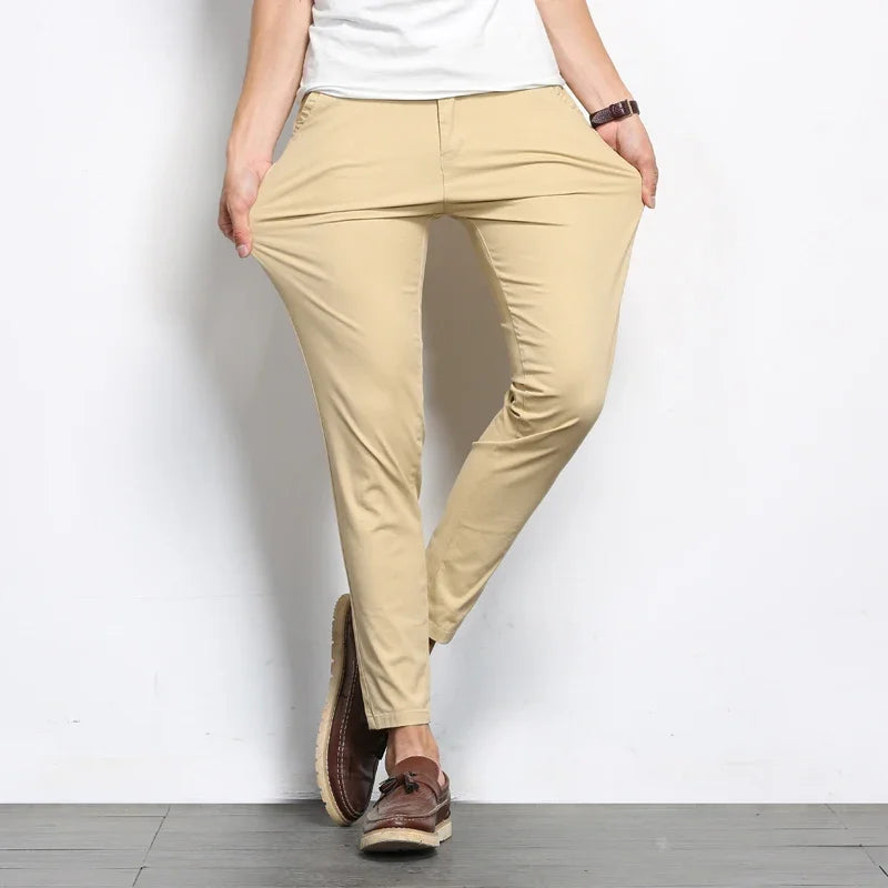 CASUAL PLAIN ANKLE-LENGTH PANTS