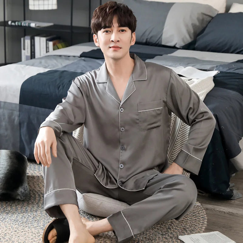 STRIPED SILK PAJAMA SET