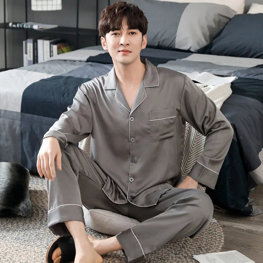 STRIPED SILK PAJAMA SET