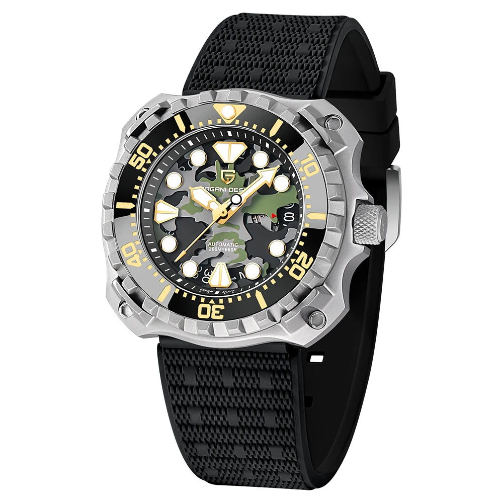 CAMOUFLAGE HOLLOW DIAL MECHANICAL WATCH