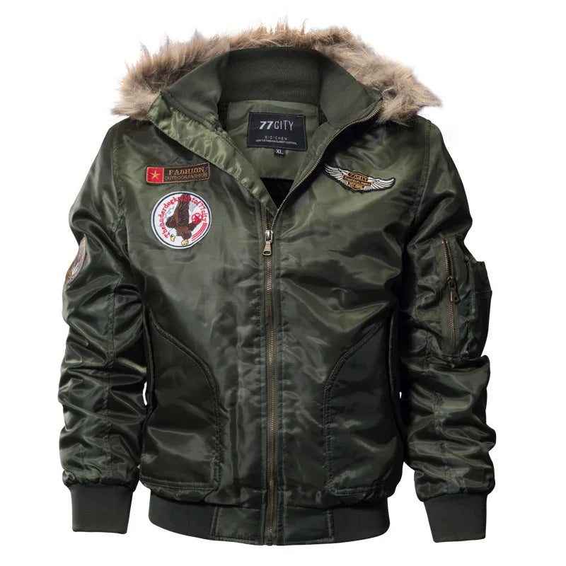 DAPPER BOMBER JACKET WITH FAUX FUR