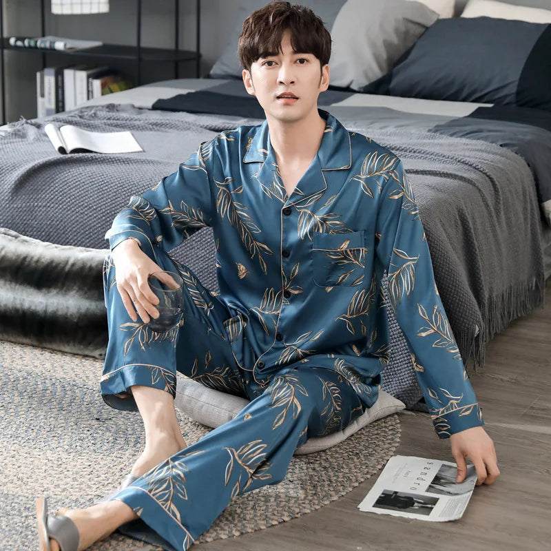 STRIPED SILK PAJAMA SET