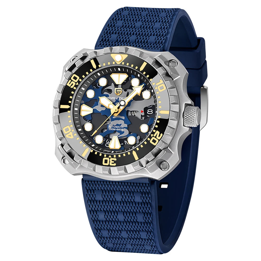 CAMOUFLAGE HOLLOW DIAL MECHANICAL WATCH