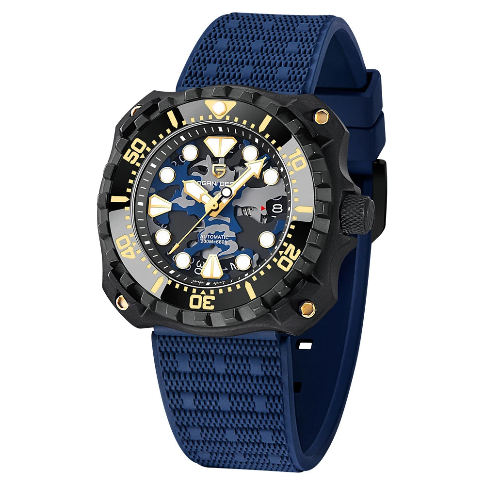 CAMOUFLAGE HOLLOW DIAL MECHANICAL WATCH