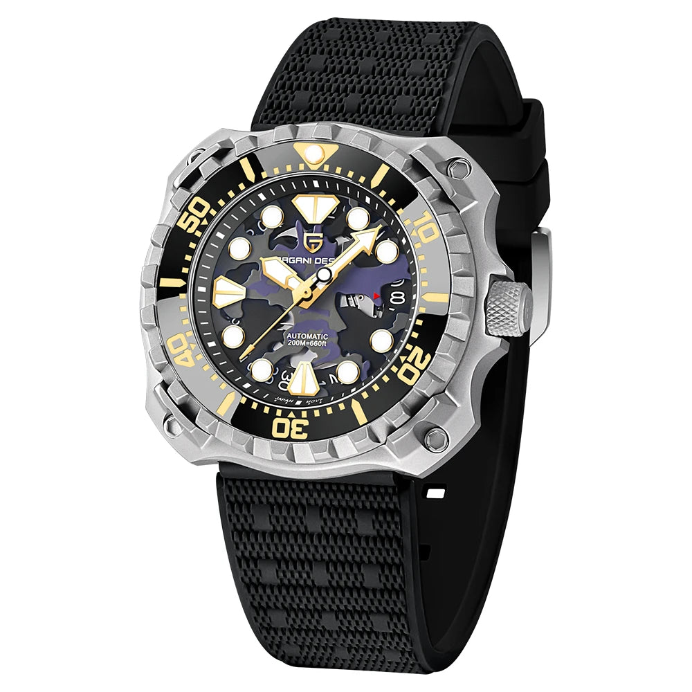 CAMOUFLAGE HOLLOW DIAL MECHANICAL WATCH