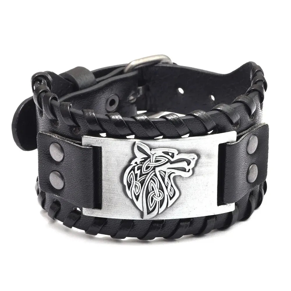 VIKING LEATHER BRAIDED BRACELET