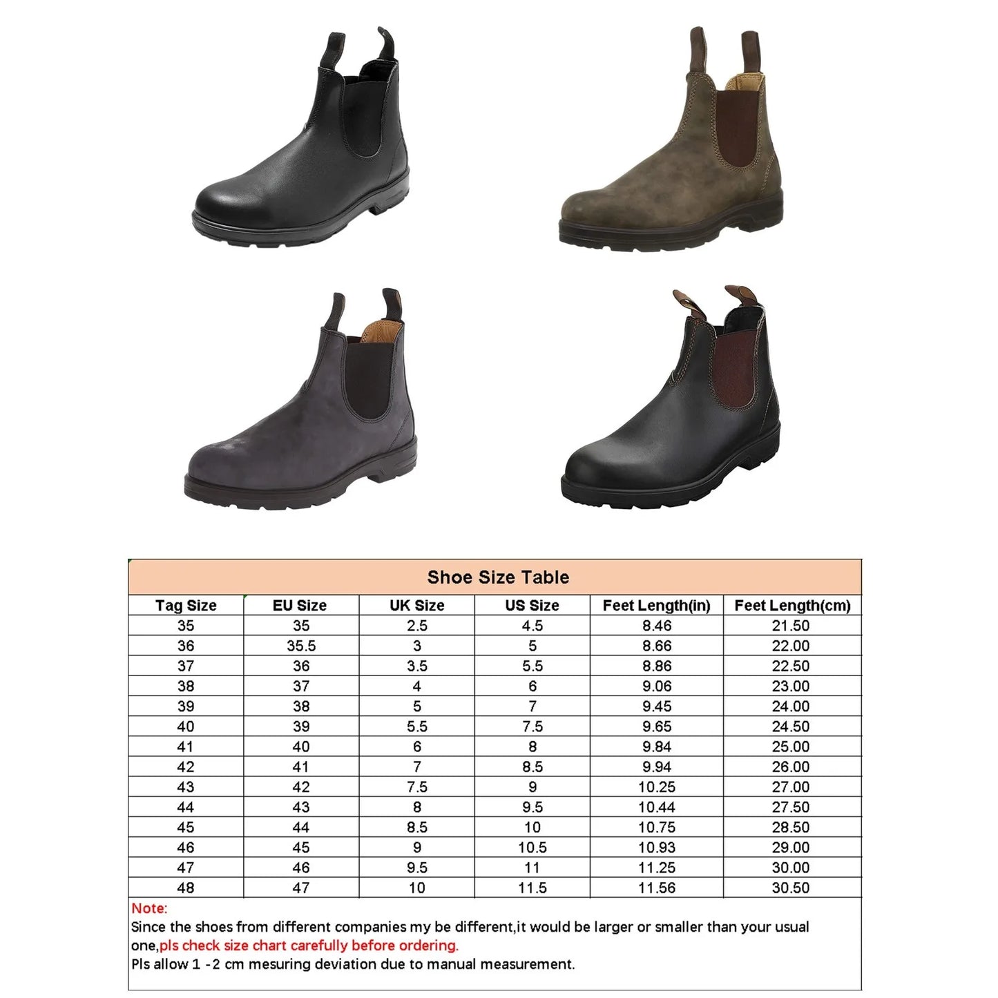 RETRO SLIP ON LEATHER BOOTS