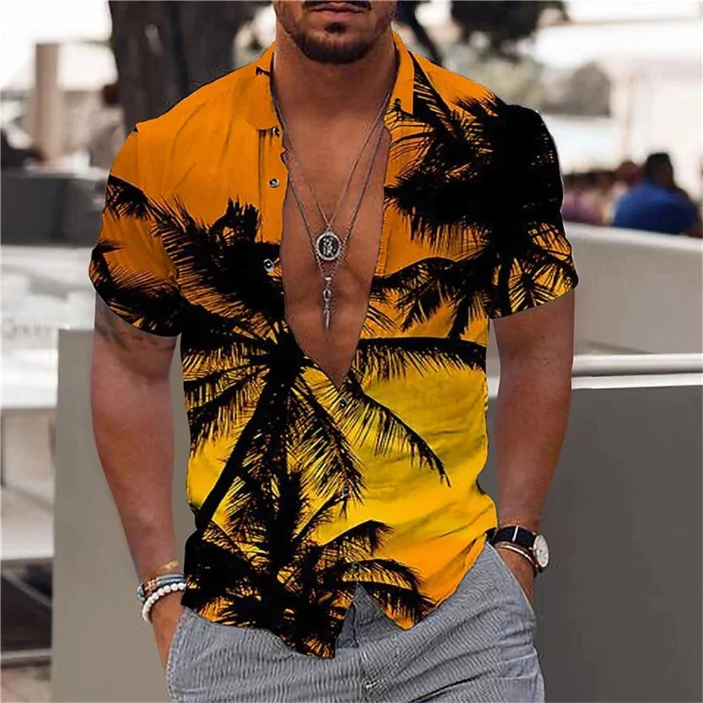 COCONUT TREE SUMMER PRINT SHIRT