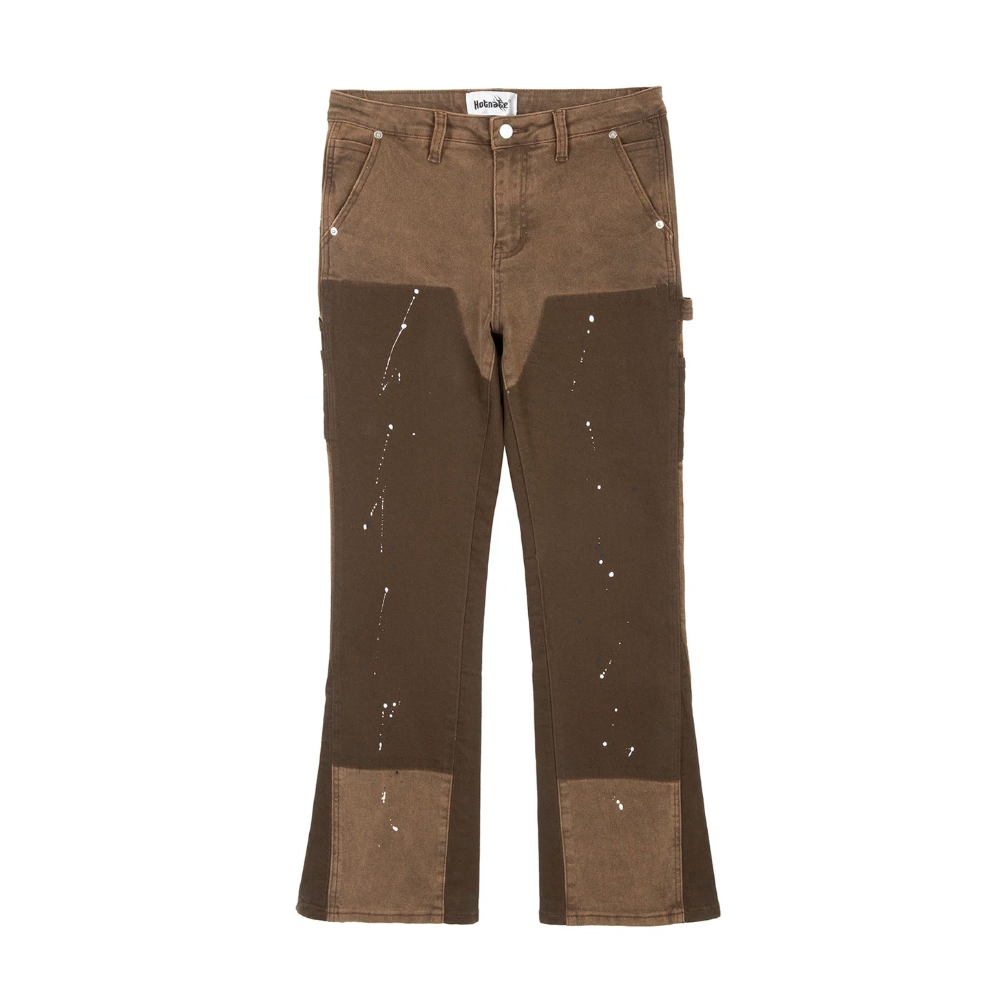 SPLICED SPECKLED PATCHWORK JEANS