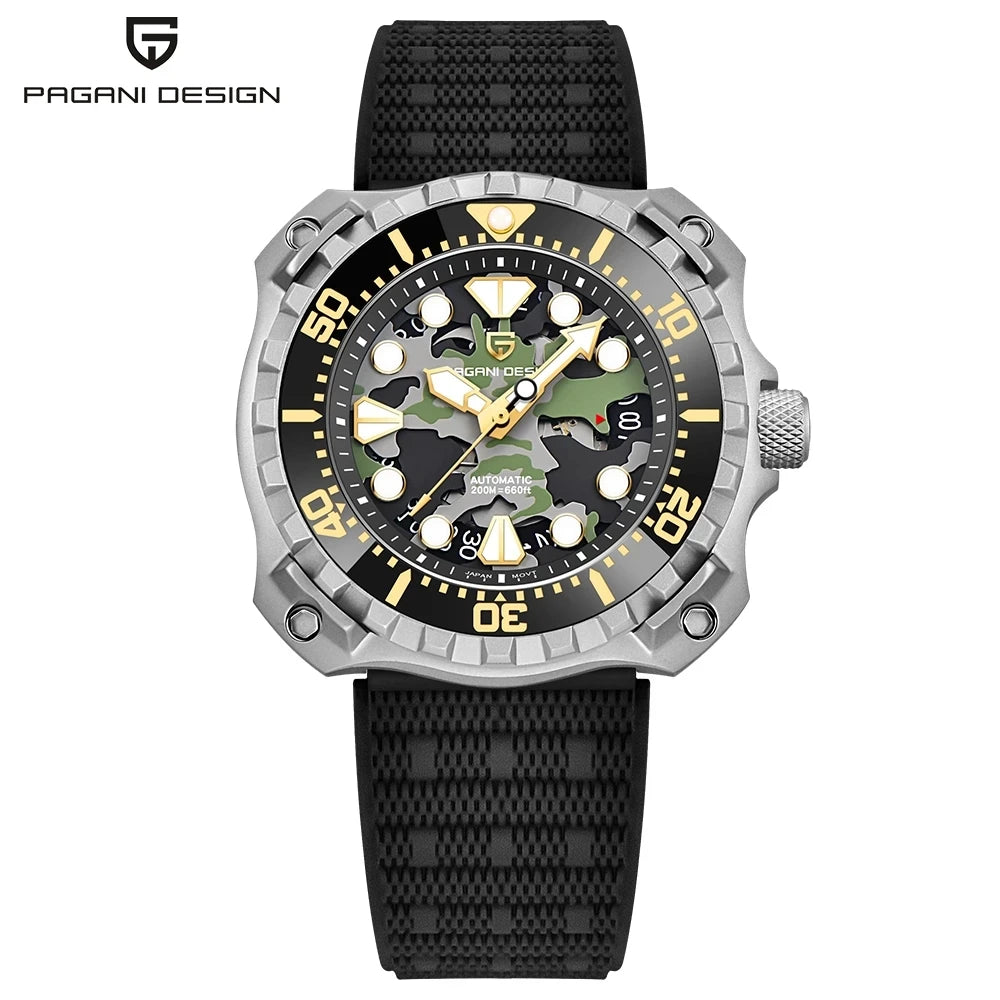 CAMOUFLAGE HOLLOW DIAL MECHANICAL WATCH