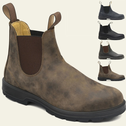 RETRO SLIP ON LEATHER BOOTS
